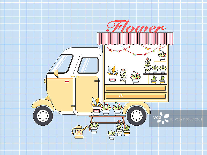 鲜花小车车图片素材