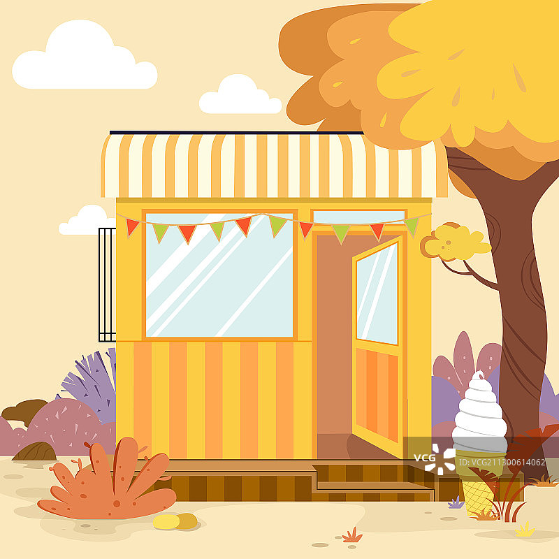 秋日里的小屋图片素材