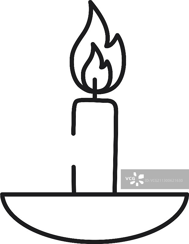 蜡烛线条图标图片素材