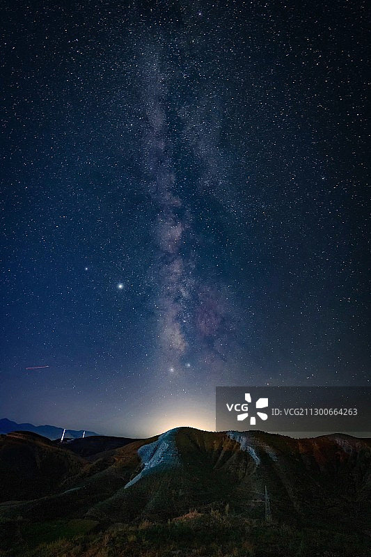 宁夏海原关桥 银河 星空图片素材