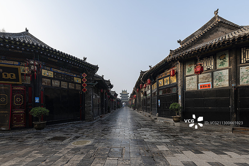 山西平遥古城古建筑景观图片素材