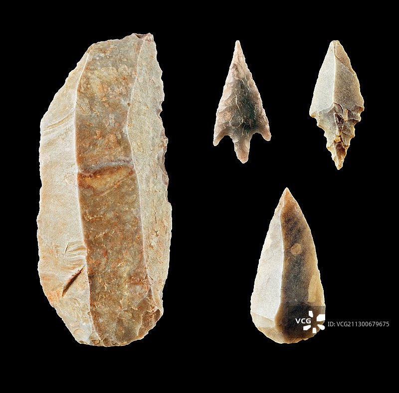 新石器时代的燧石工具图片素材