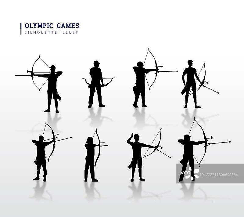 射箭剪影矢量图图片素材