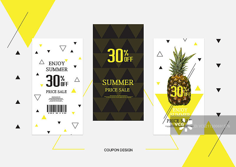 夏季折扣券促销组合图片素材
