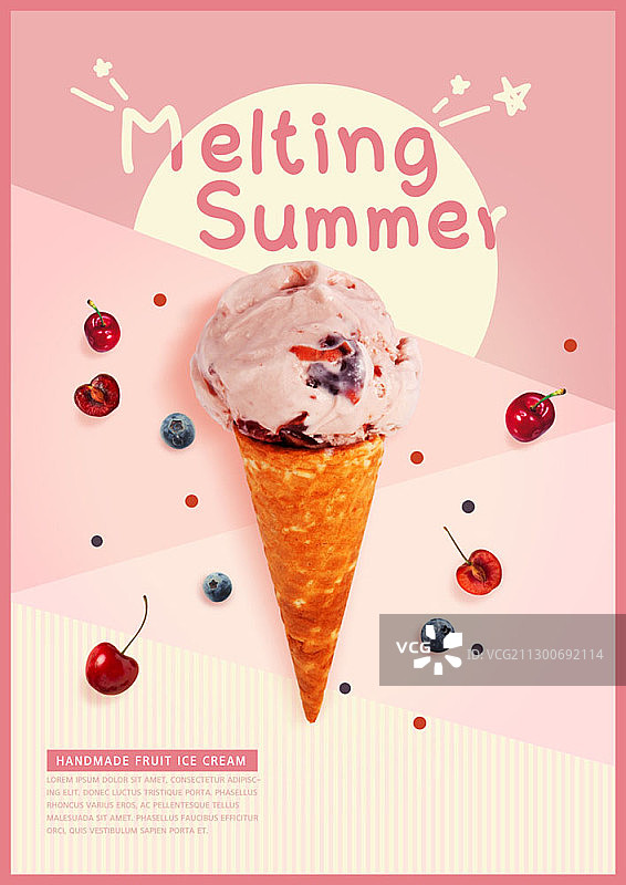 锥形浆果冰淇淋的合成图像图片素材