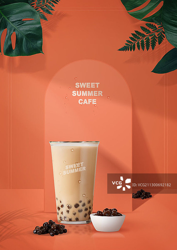 珍珠奶茶合成图图片素材