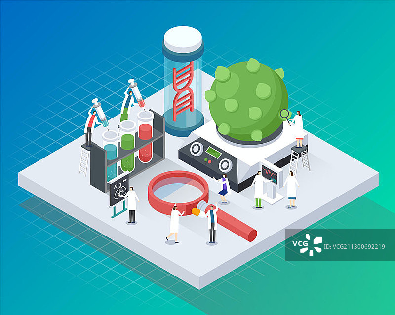 2.5D矢量插画医学研究图片素材