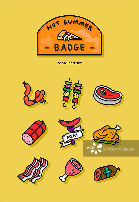 食物徽章图标矢量素材图片素材