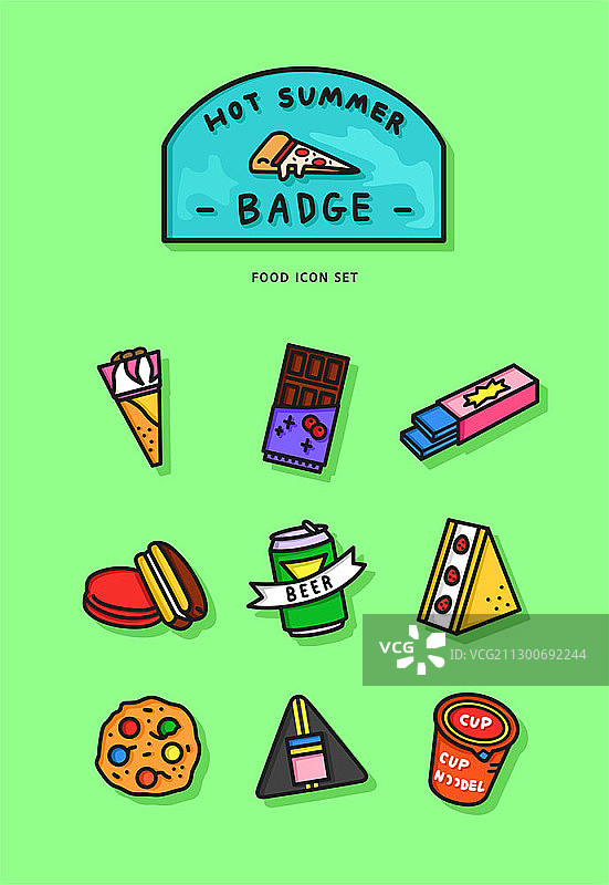 食物徽章图标矢量素材图片素材