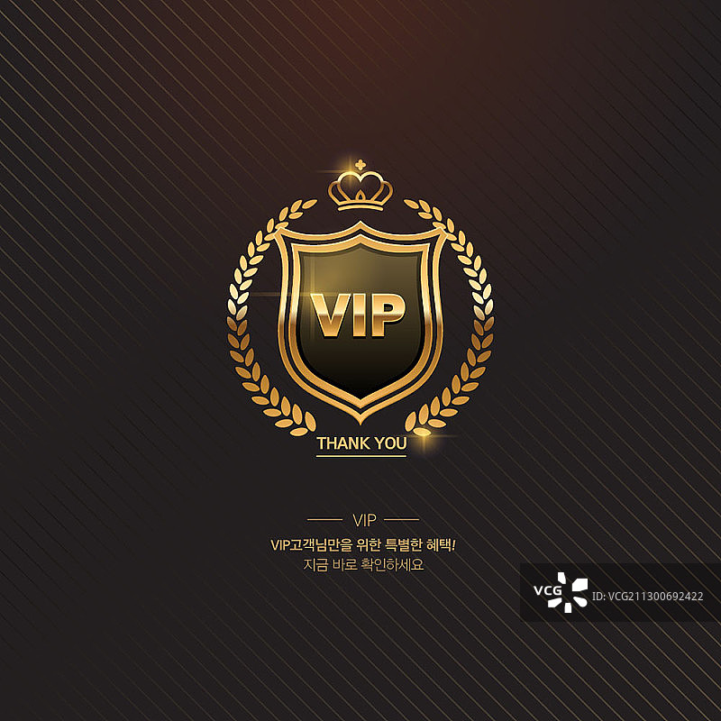 深色背景上的金色VIP标志矢量素材图片素材