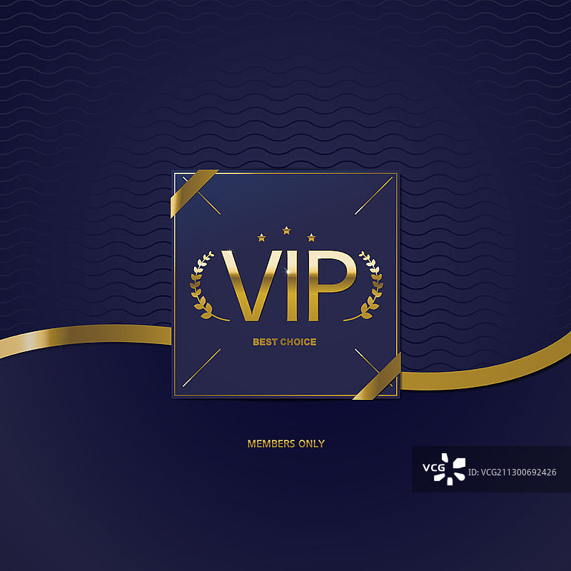 深色背景上的金色VIP标志矢量素材图片素材
