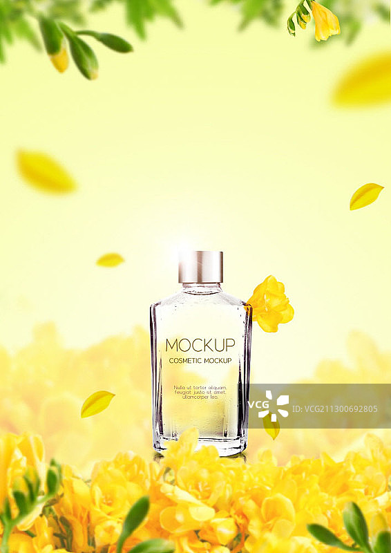 油菜花和化妆品合成图图片素材