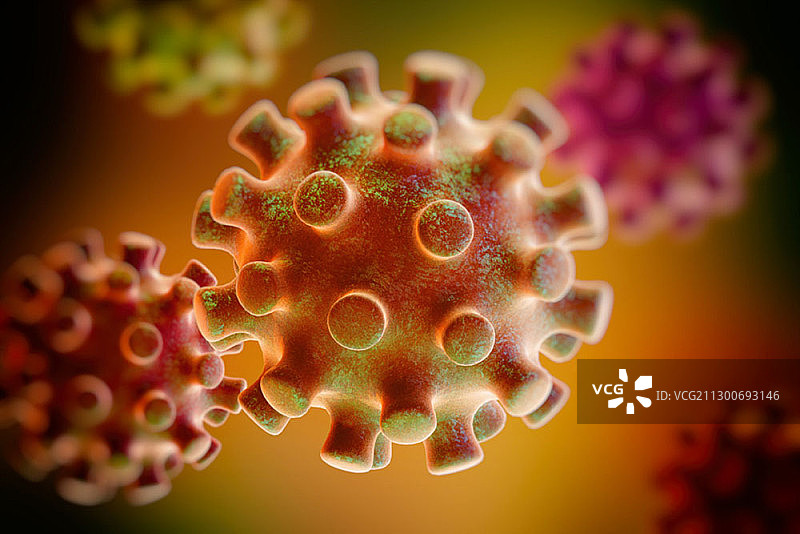 3D新冠病毒合成素材图片素材