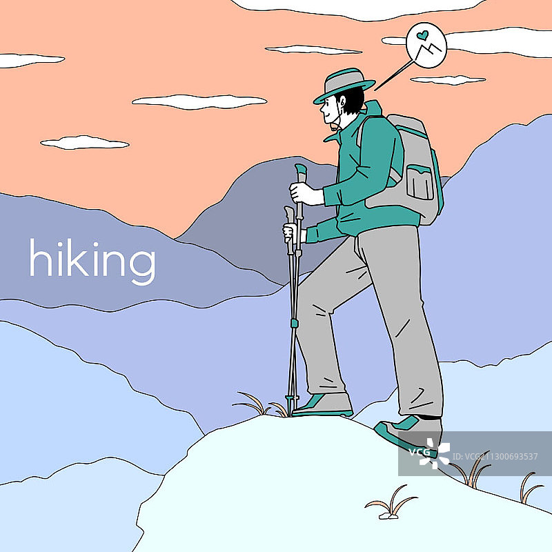男子登山图片素材