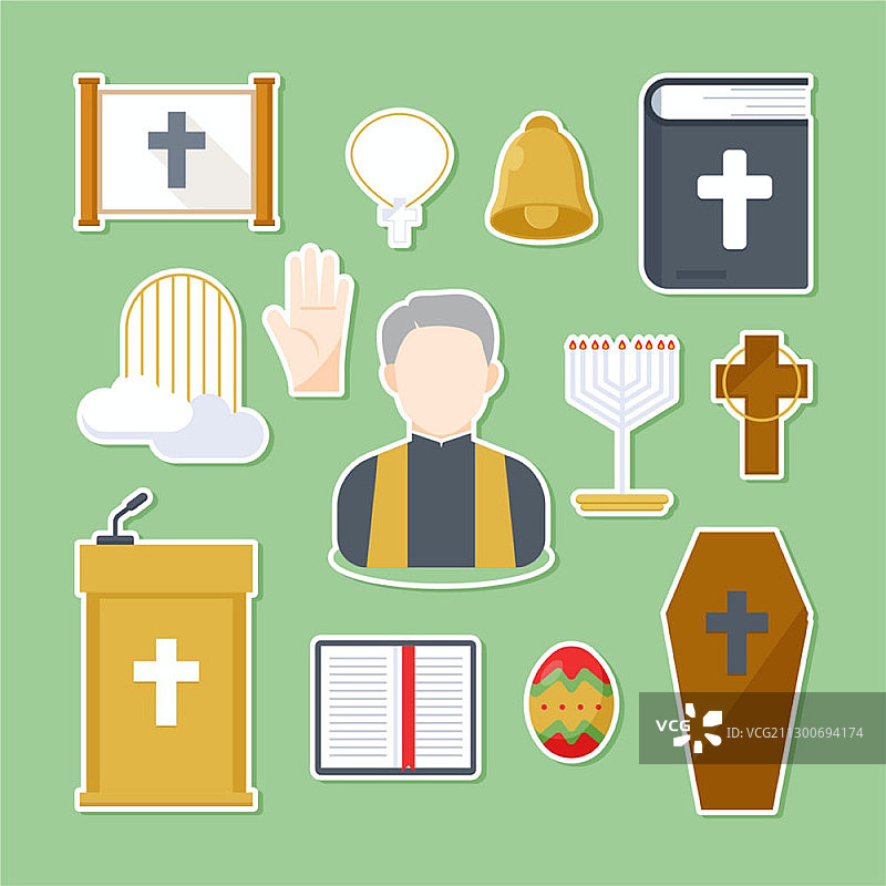 牧师图标集图片素材