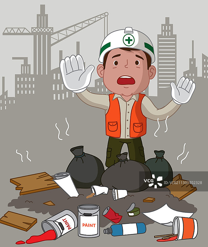 建筑工地上的各种废弃物图片素材