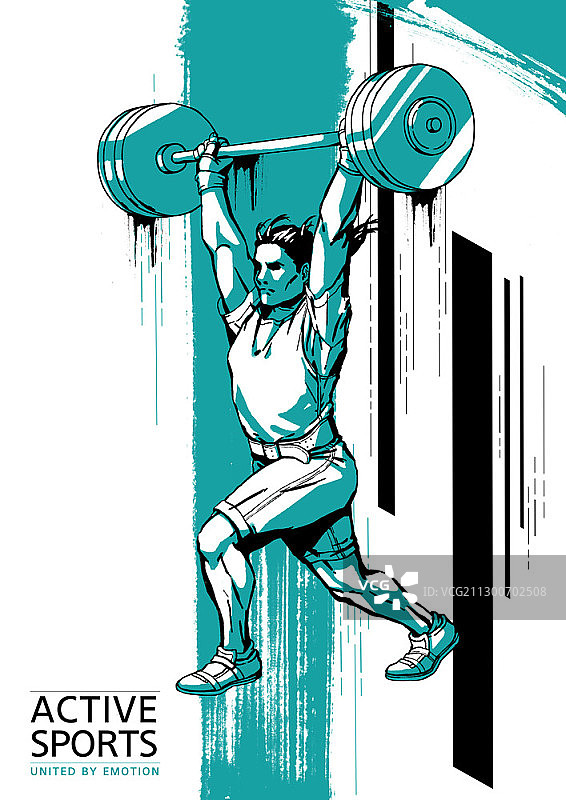 举重女性插画图片素材