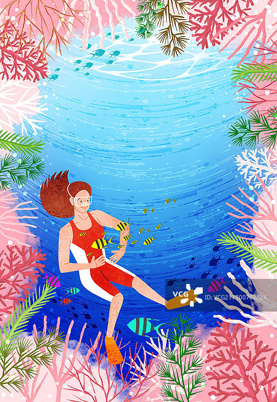 夏季度假活动主题插画图片素材