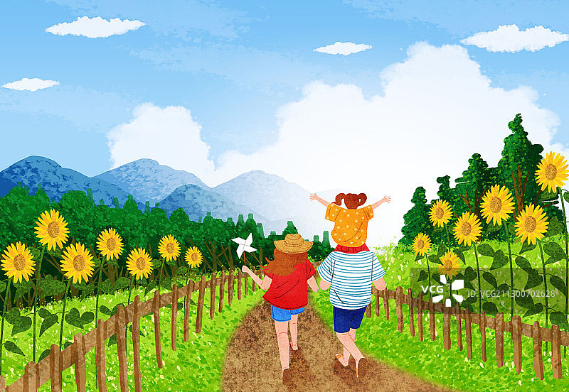 夏季度假活动主题插画图片素材
