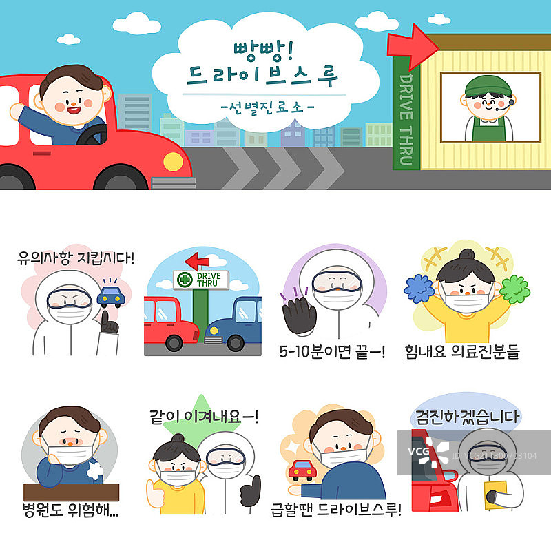 表情符号矢量图：免下车自提商店及服务图片素材