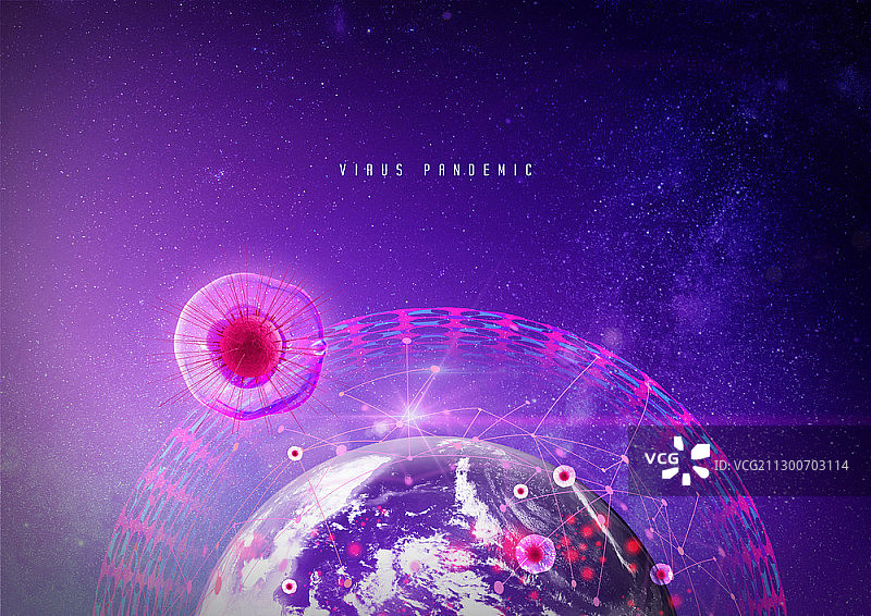 地球和病毒合成图片素材