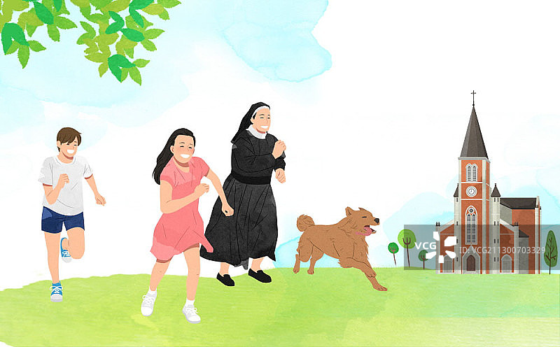 天主教插画图片素材