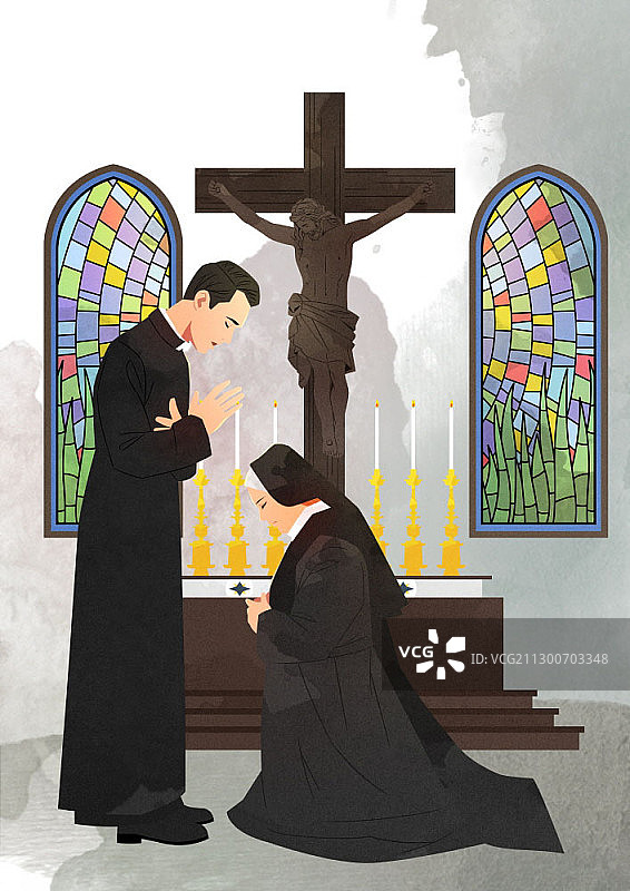 天主教插画图片素材