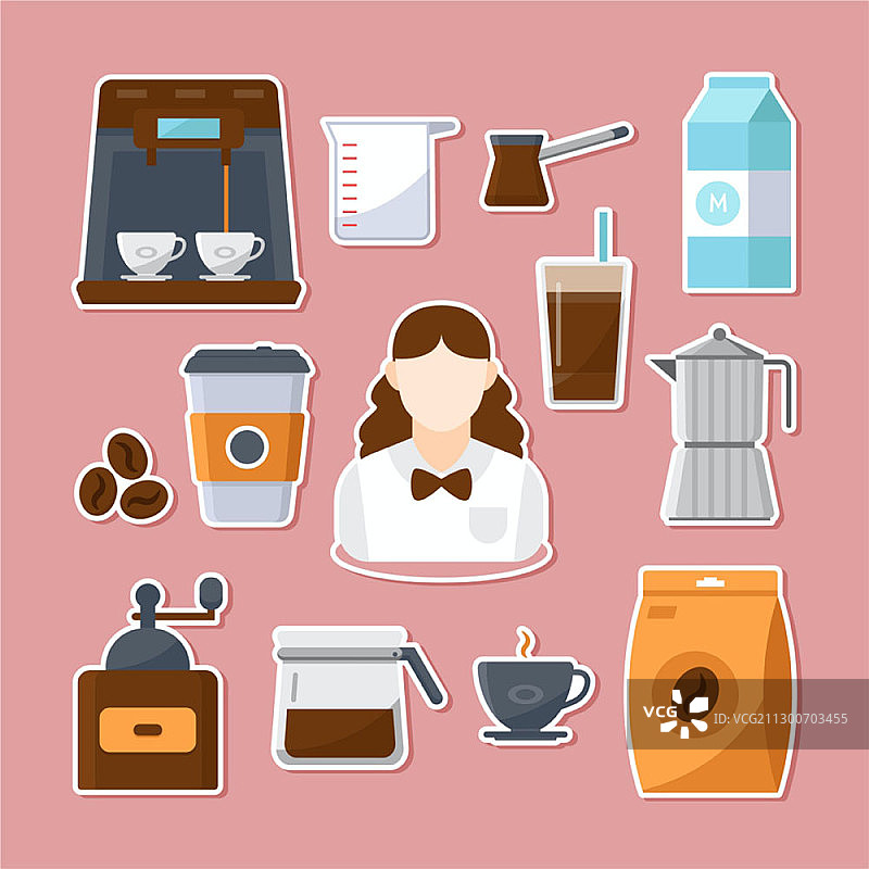 咖啡师图标合集图片素材