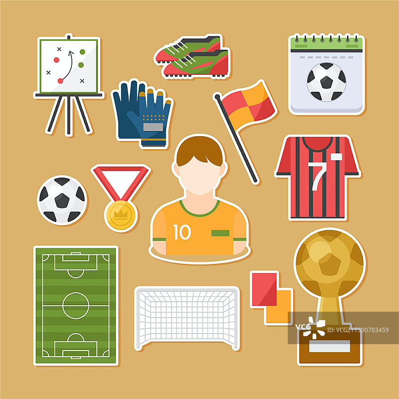 足球运动员图标集图片素材