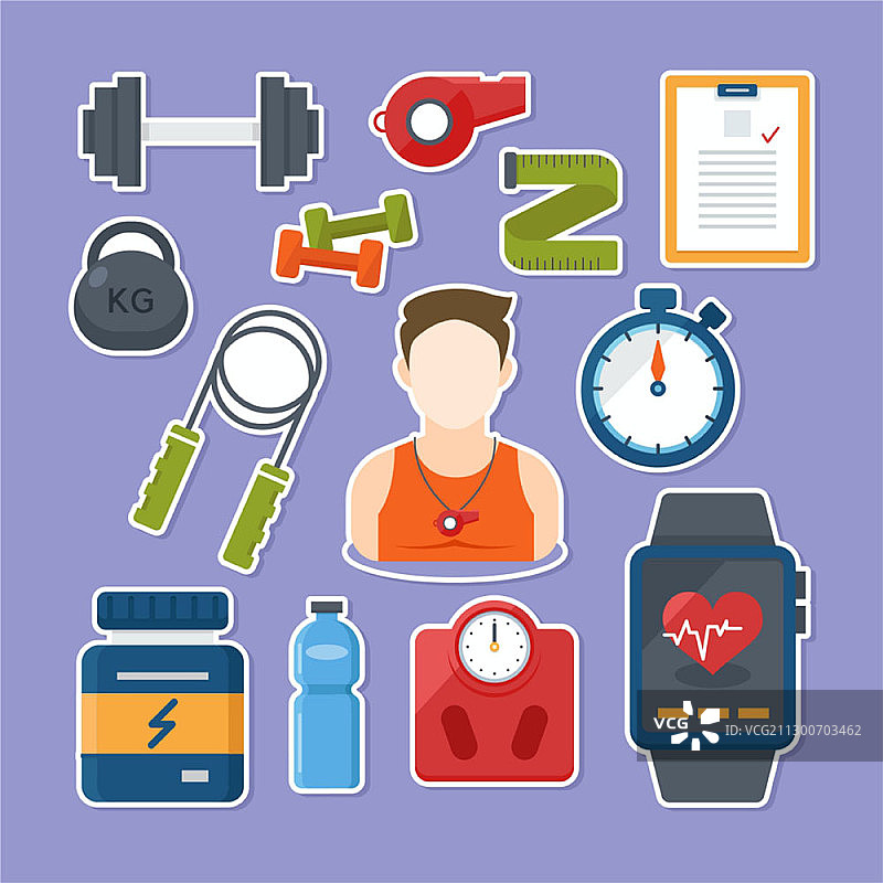 健身教练图标集图片素材