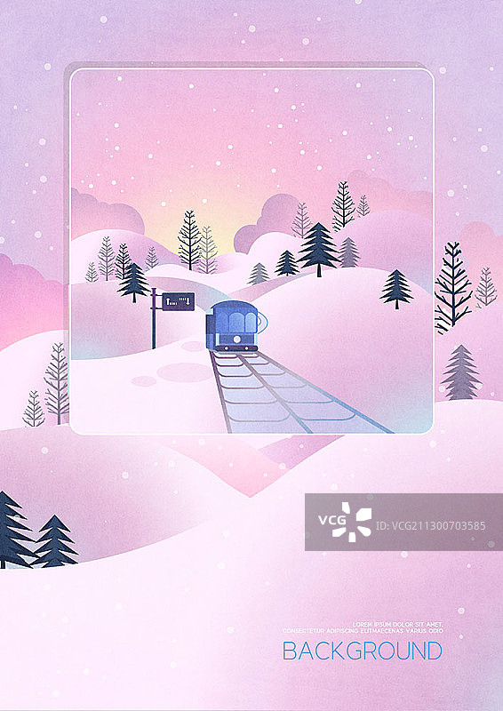 冬季雪景火车背景图片素材