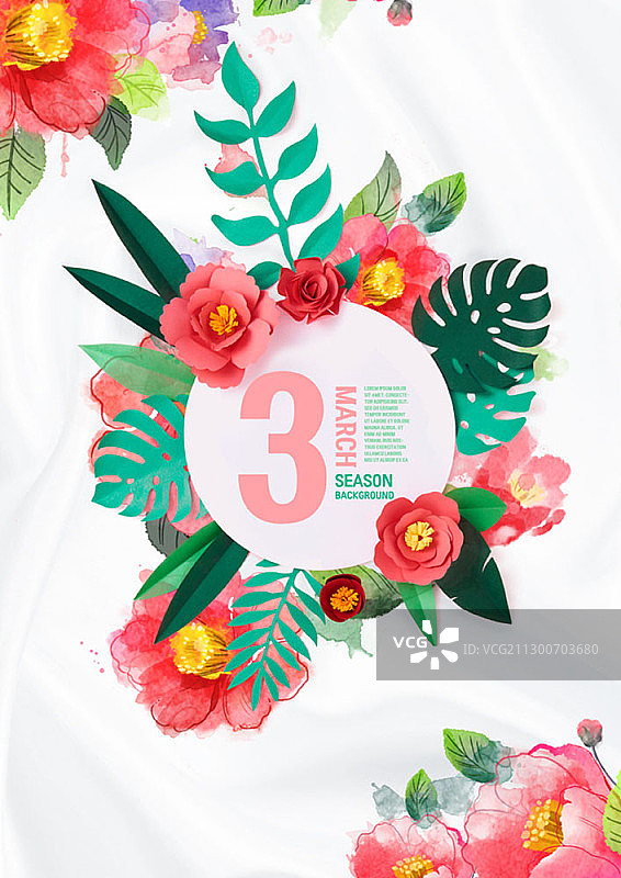 三月山茶花背景图片素材