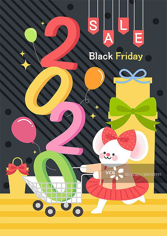 白色老鼠夫妇用购物车购物图片素材