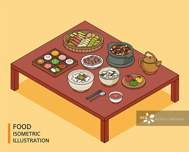 节日美食2.5D插画图片素材