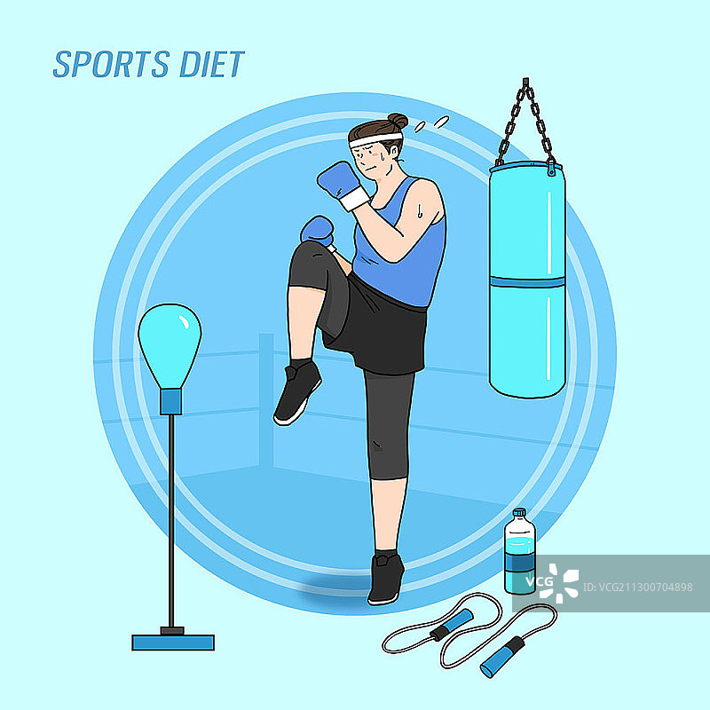 女人练习拳击图片素材