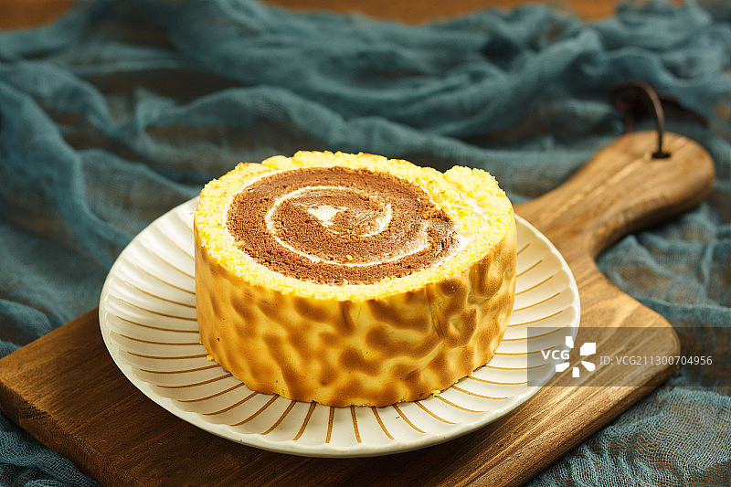 西点烘焙蛋糕虎皮卷图片素材