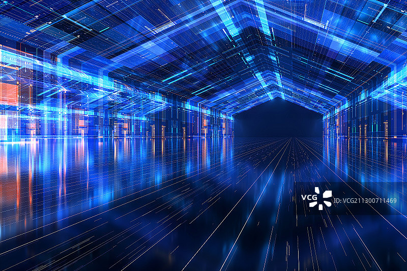 3D抽象科技背景空间图片素材