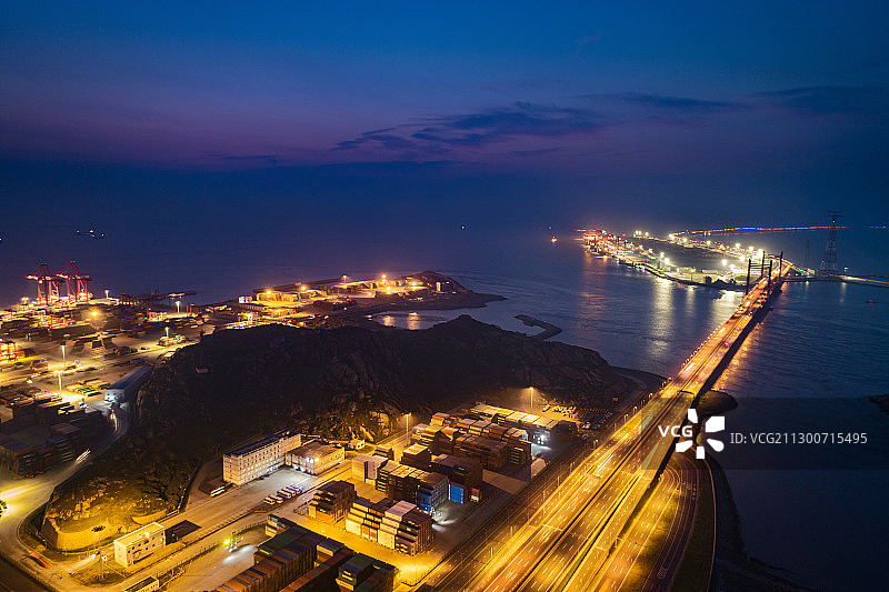 港口夜色图片素材