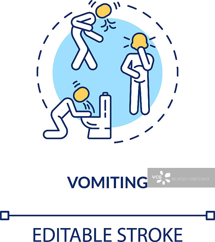 呕吐概念图标：人在马桶里呕吐图片素材