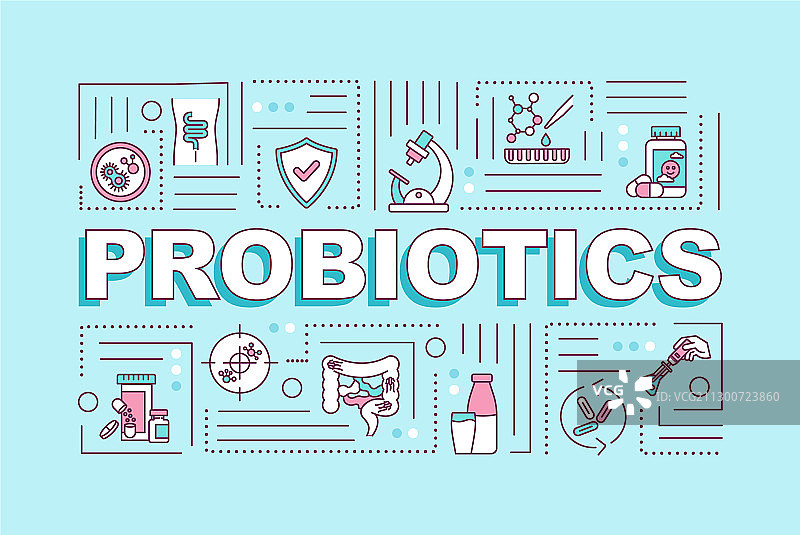 益生菌概念横幅维生素图片素材