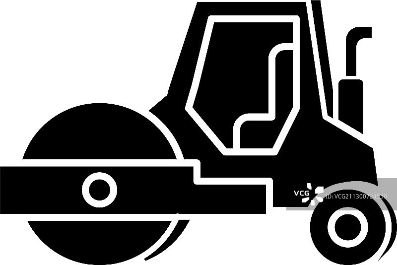 黑色压路机图标图片素材