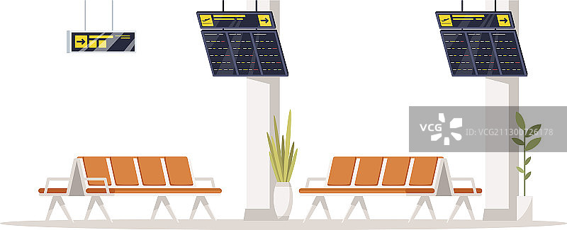 机场航站楼半扁平RGB颜色图片素材