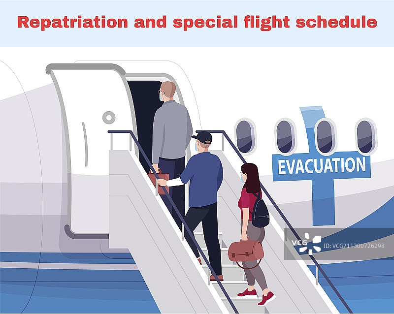 紧急疏散（半扁平风格）图片素材