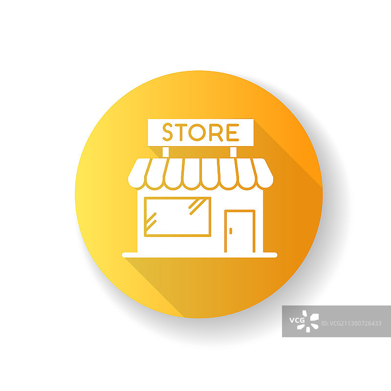 便利店黄色扁平设计长阴影图片素材