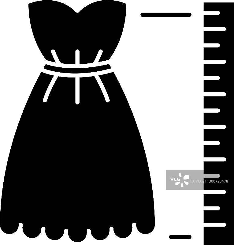 测量服装的产品长度黑色字形图标图片素材