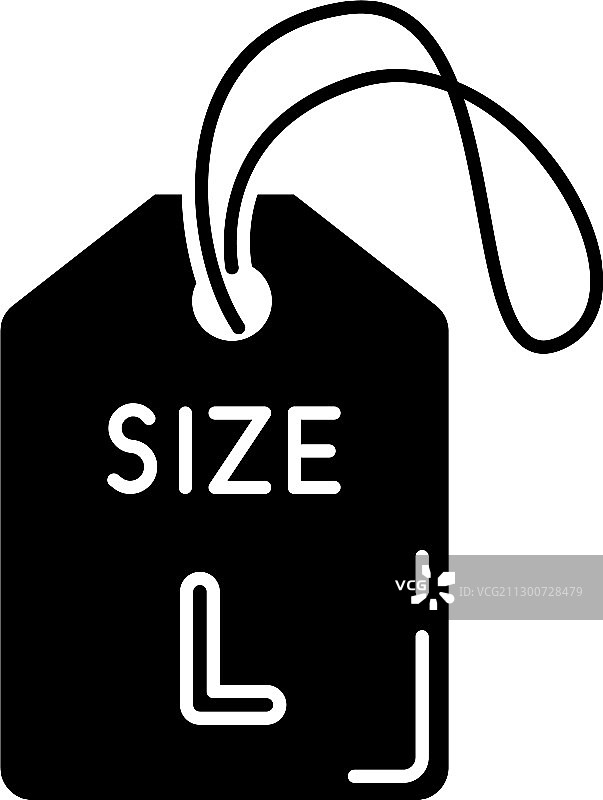 服装大号尺码标签黑色图标图片素材
