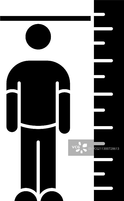 身高测量黑色标志图标：人体图片素材