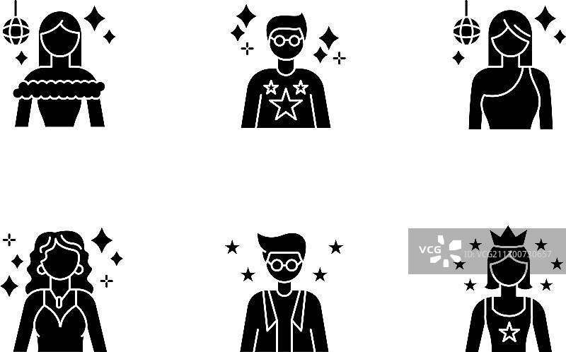 流行的黑色名人标志符号白色背景图片素材