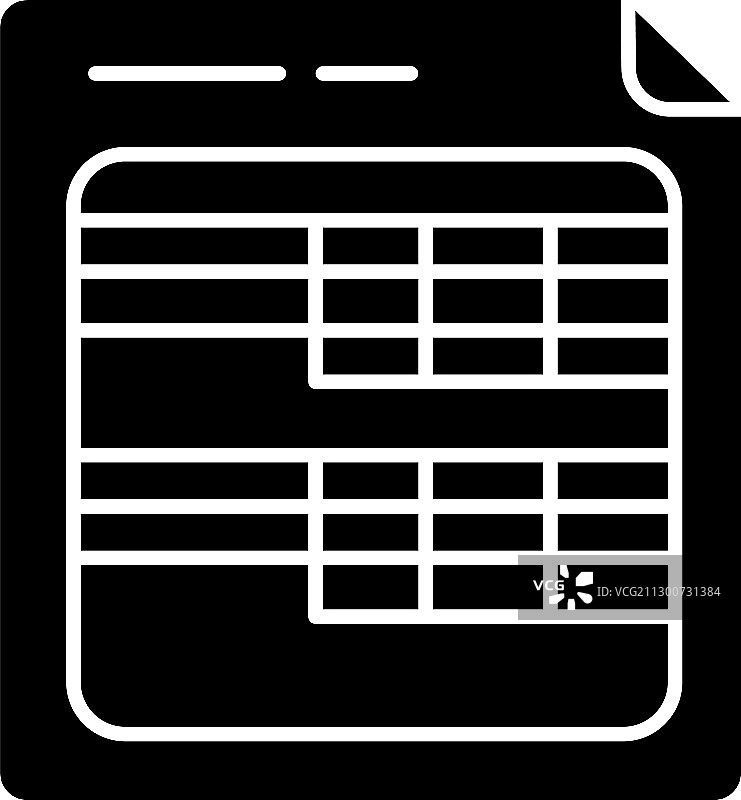 电子表格黑色图标，商业分析图片素材