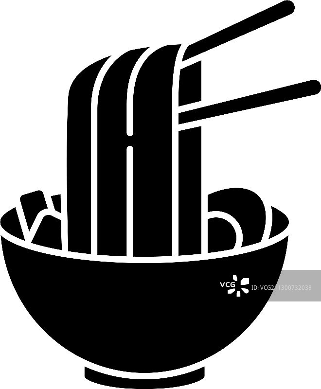 碗中拉面黑色标志图标图片素材